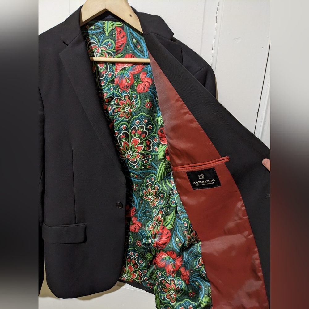 Scotch & Soda Black Blazer Sport Coat Dinner Jacket Size L